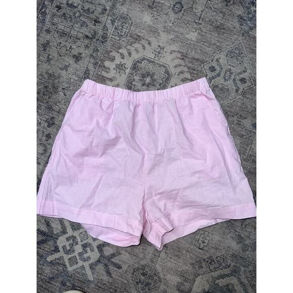 Commense Pink Red Linen Shorts. Summer Shorts , Breathable Shorts trendy boxer - Picture 1 of 5